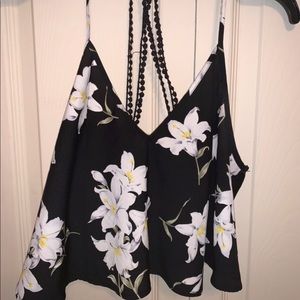delicate crop floral tank
